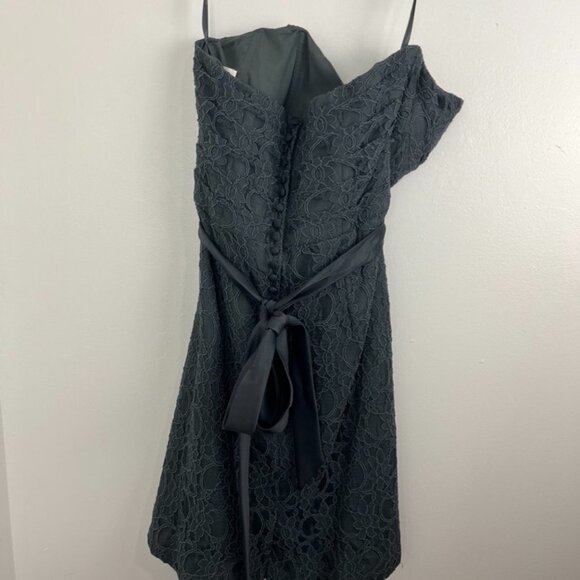 Mori Lee by Madeline Gardner Grey Lace Strapless Formal Dress - Picture 7 of 13